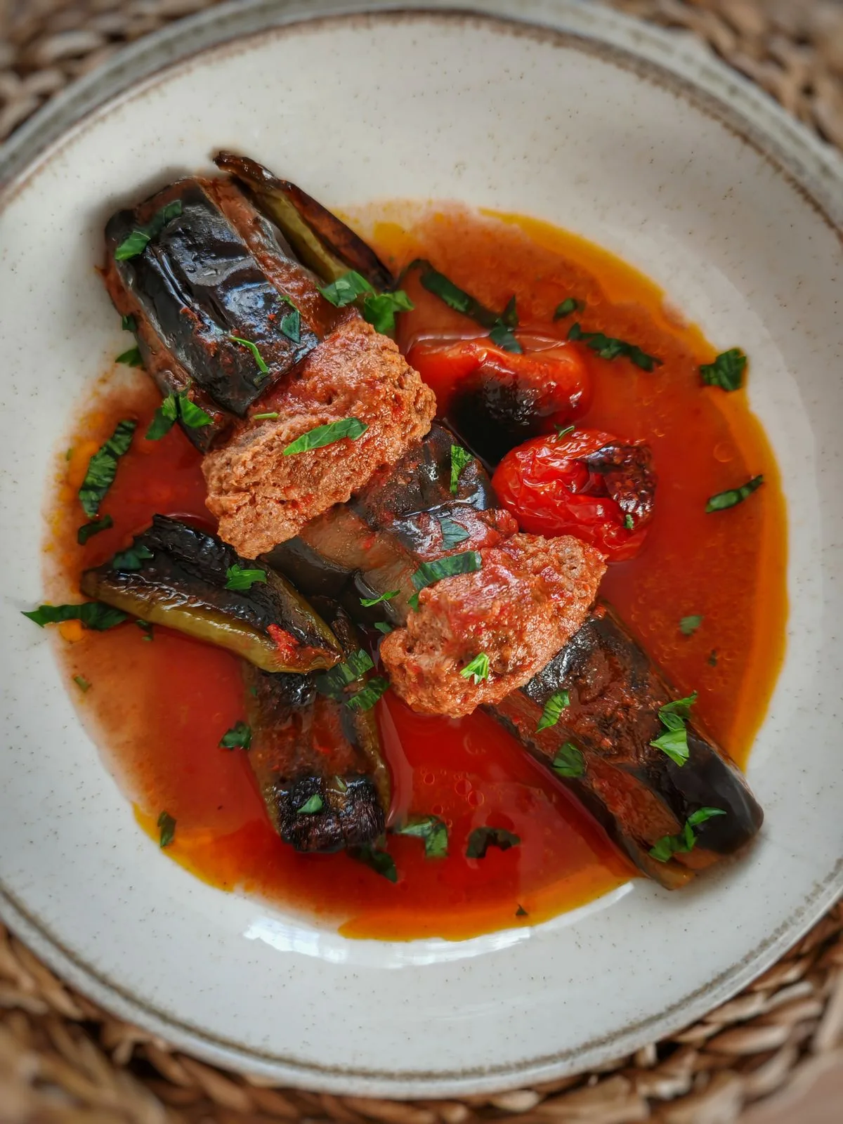 Air Fryer Eggplant plated air fryer meal