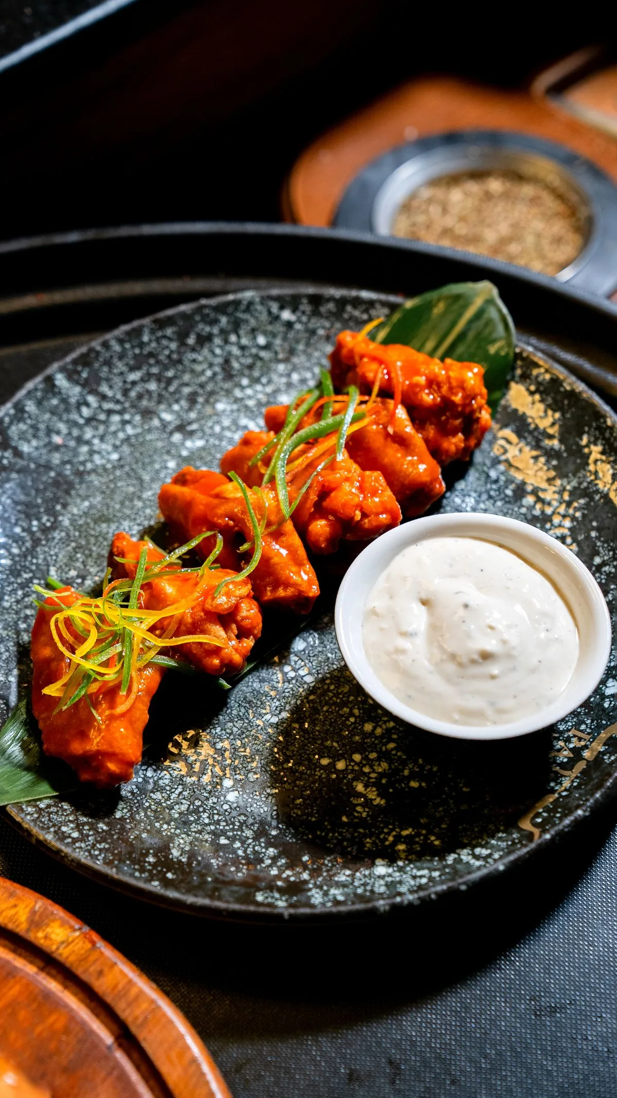Air Fryer Buffalo Chicken Wings plated air fryer meal