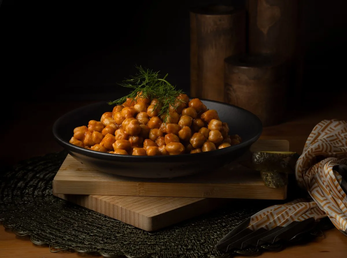Air Fryer Chickpeas plated air fryer meal