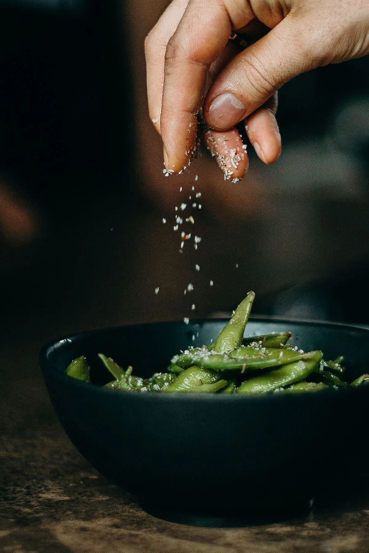 Air Fryer Green Beans plated air fryer meal