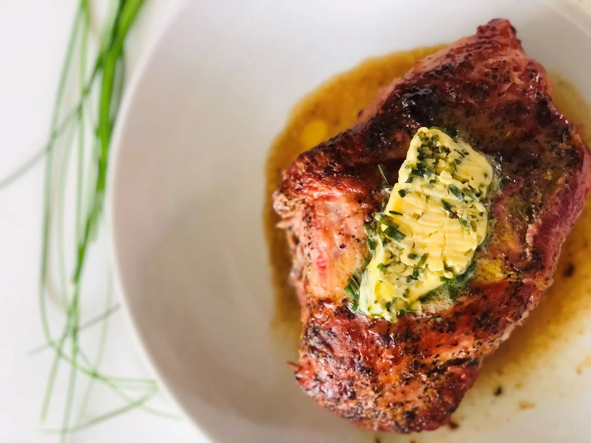 Air Fryer Steak Tips plated air fryer meal