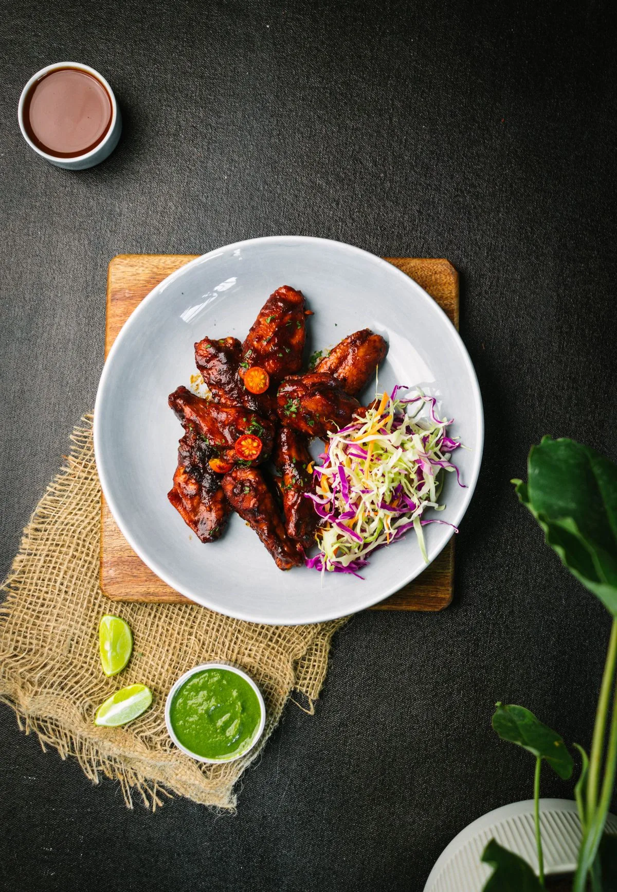 Oven BBQ Chicken plated American meal