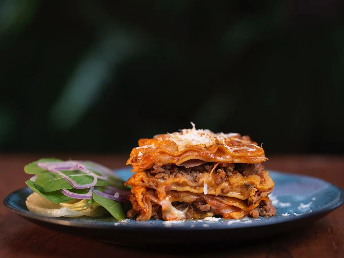 Lasagna plated American meal
