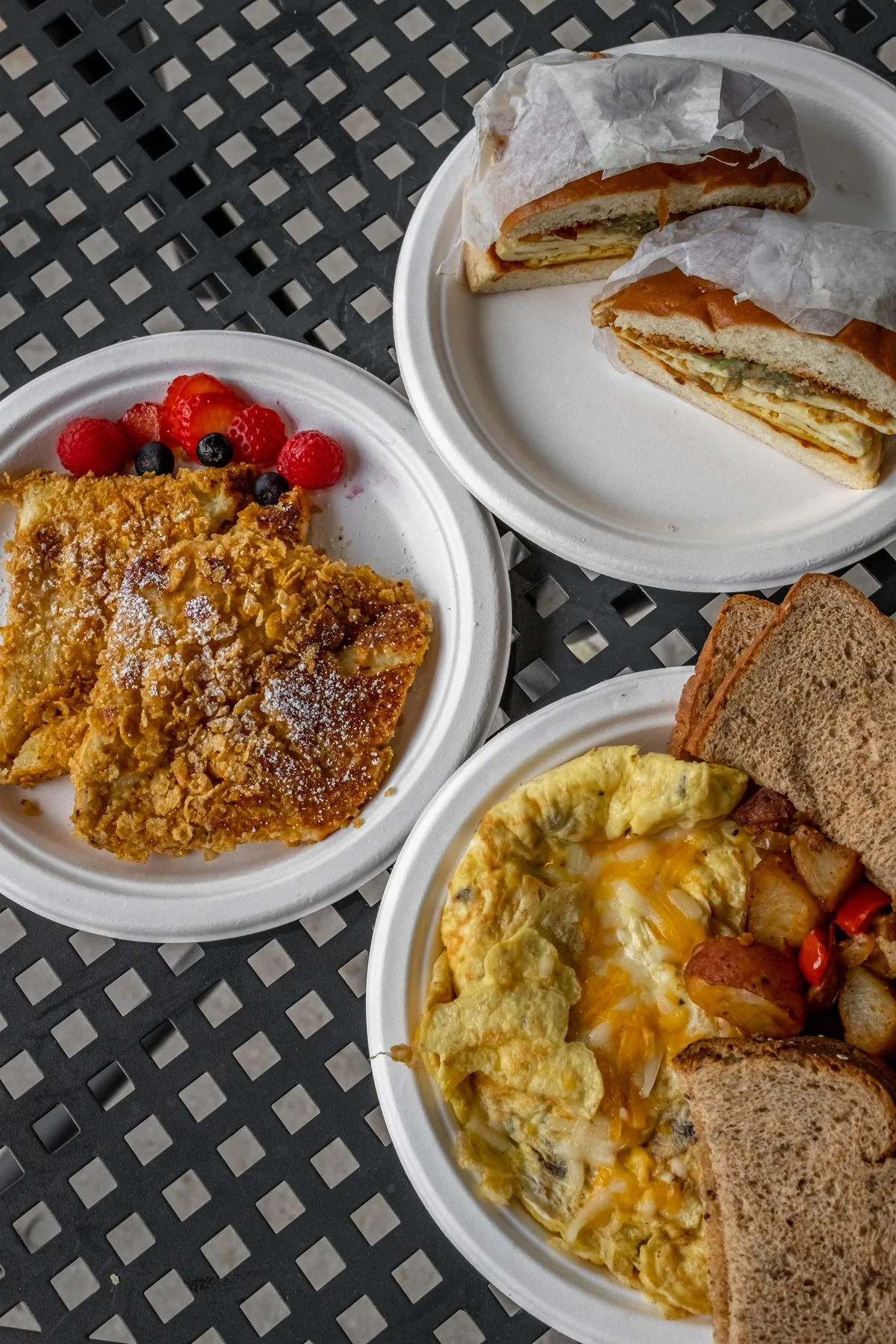 French Toast plated American meal