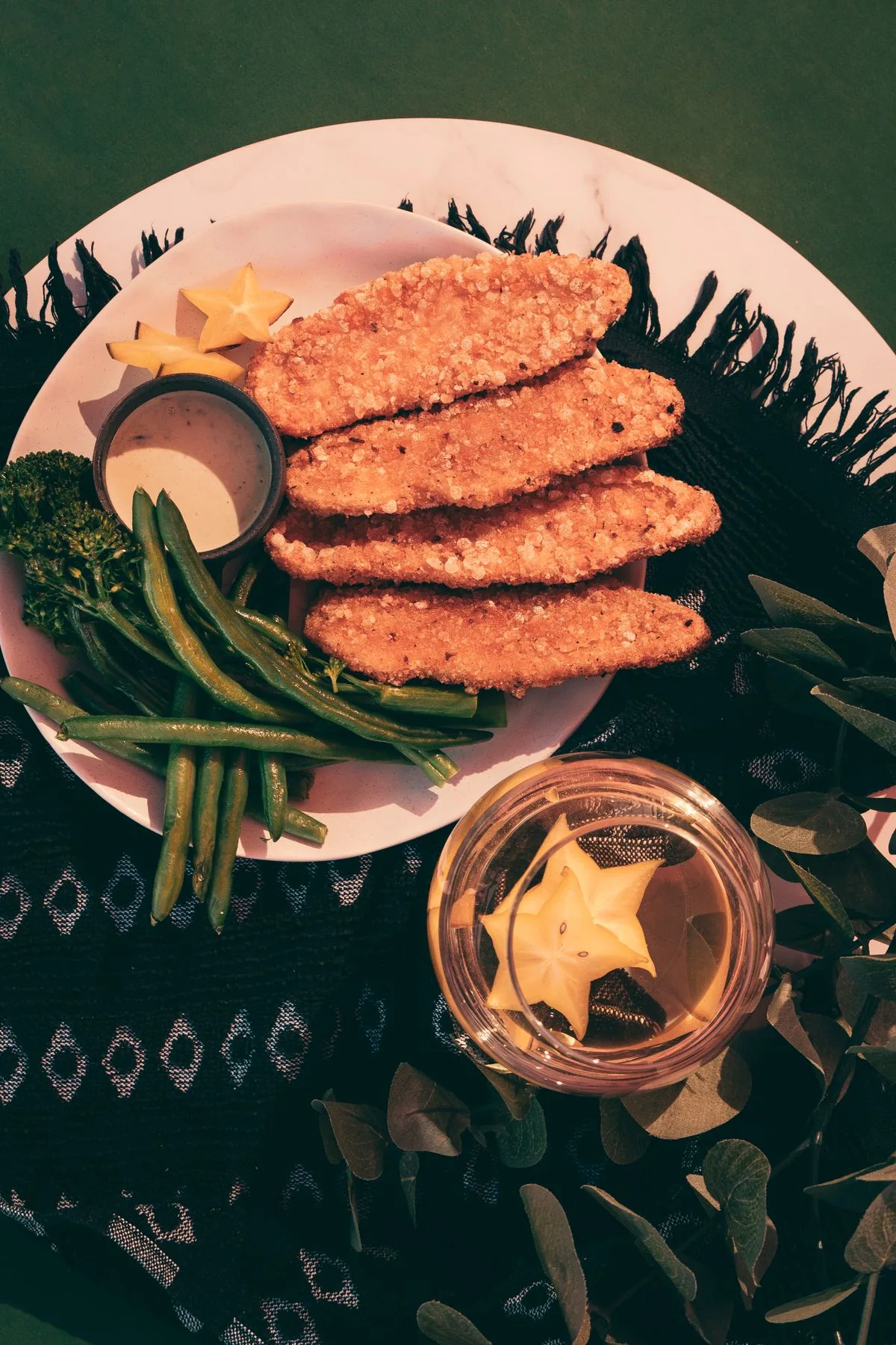 Oven Chicken Wings plated American meal