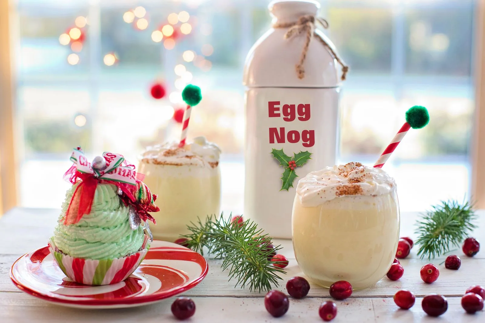 Homemade Eggnog beverage drink