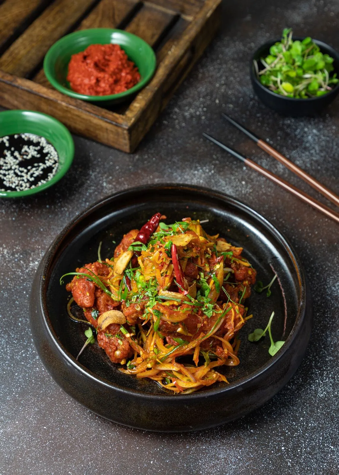 Cashew Chicken Stir-Fry plated Chinese dinner