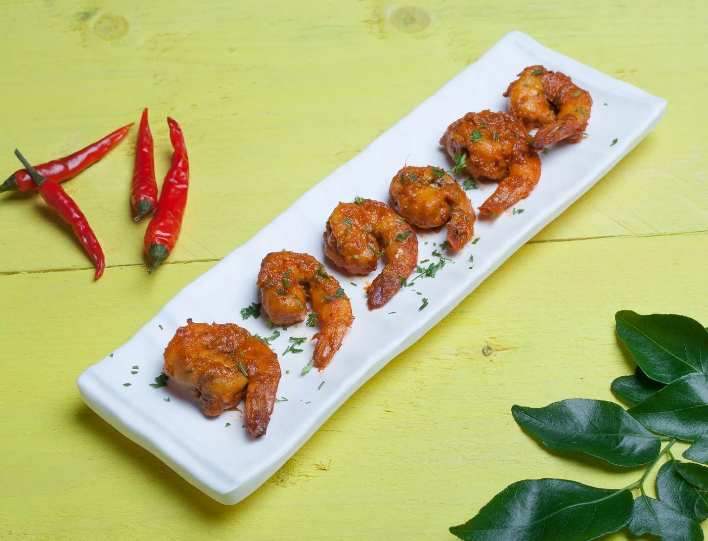 Salt and Pepper Shrimp plated Chinese dinner