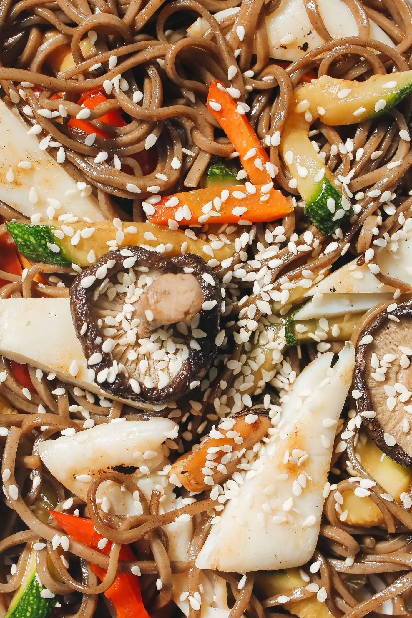 Cold Sesame Peanut Noodles plated Chinese dinner