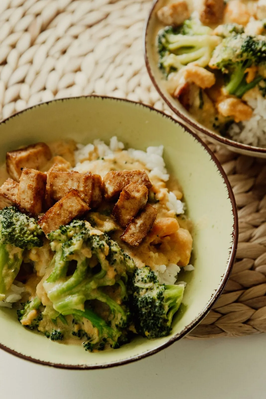 Crispy General Tso's Tofu plated Chinese dinner