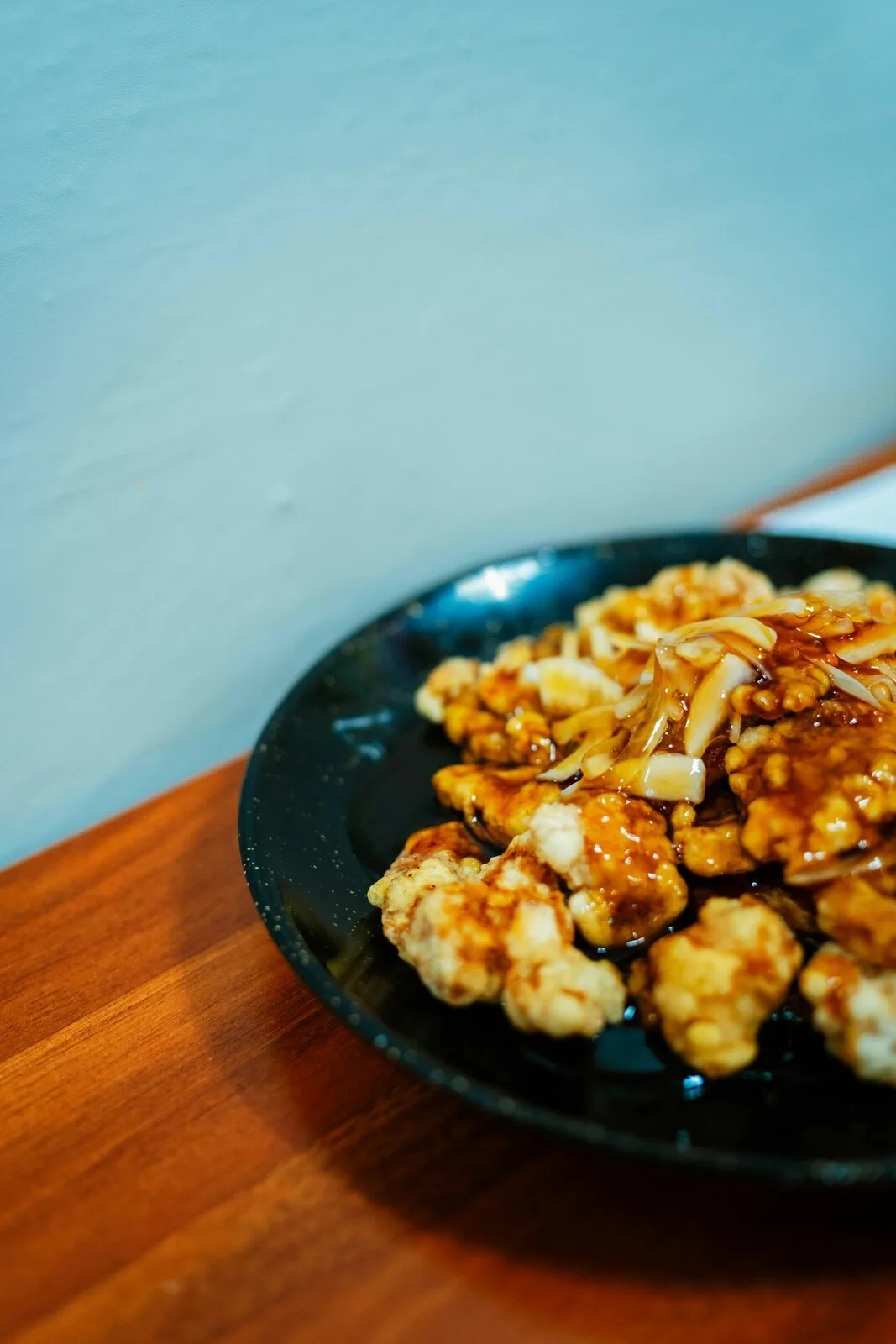 Sweet and Sour Chicken plated Chinese dinner