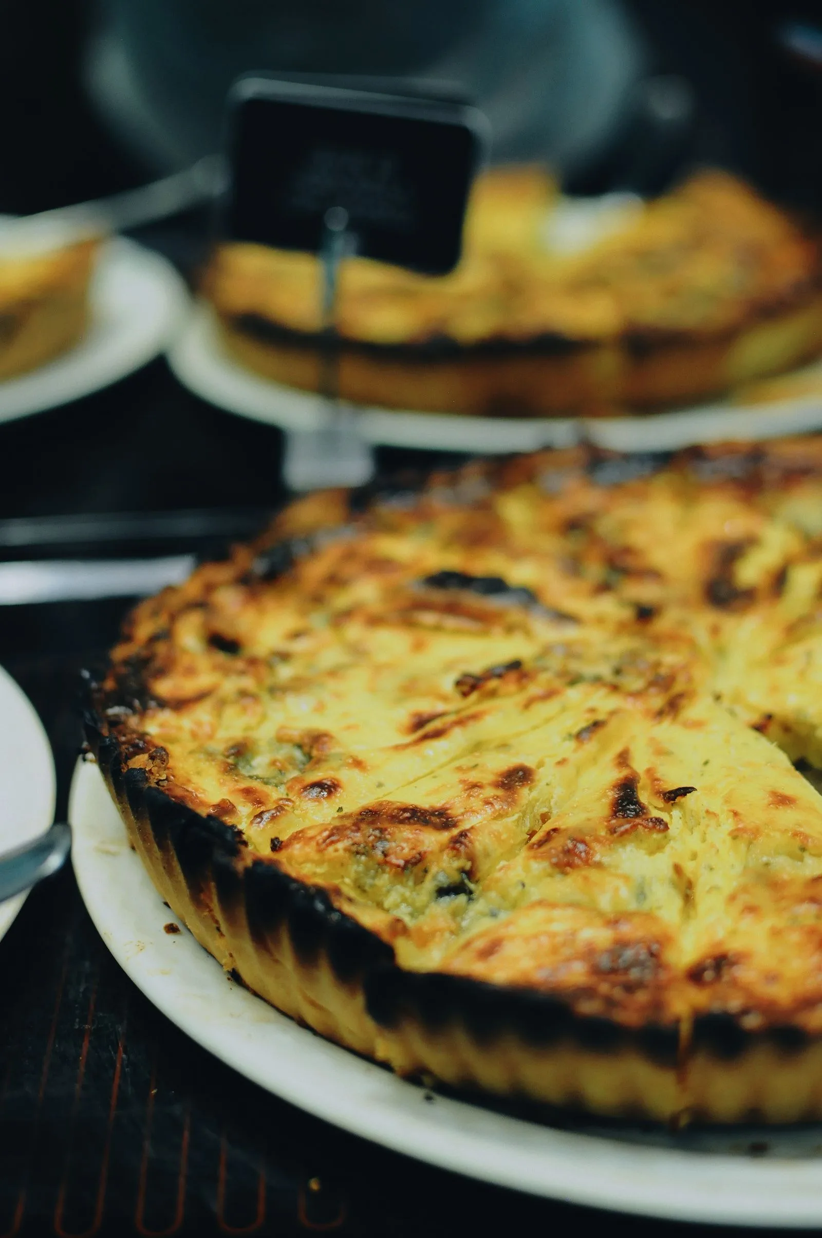 Quiche Lorraine plated French dinner