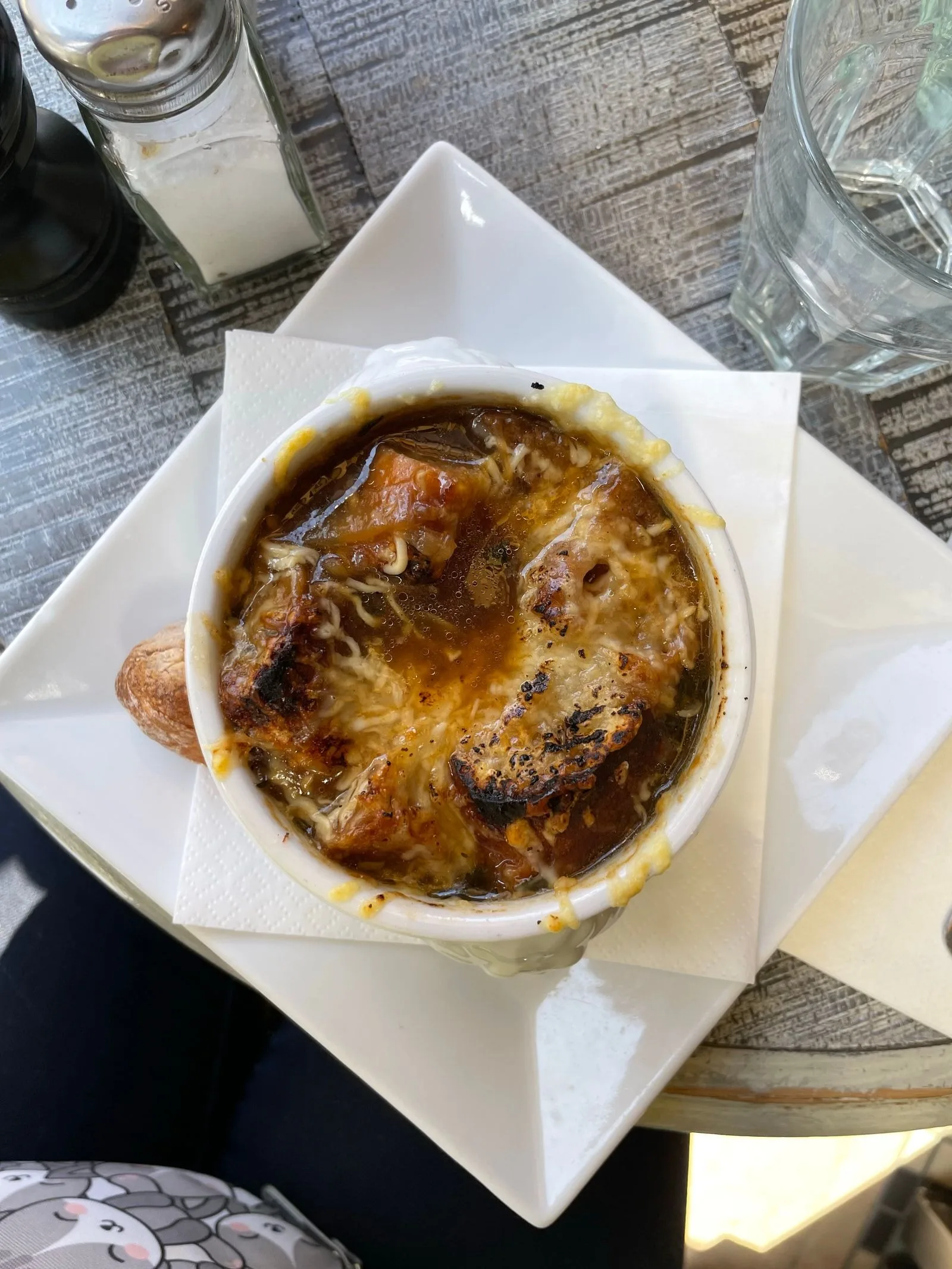 Classic French Onion Soup plated French dinner