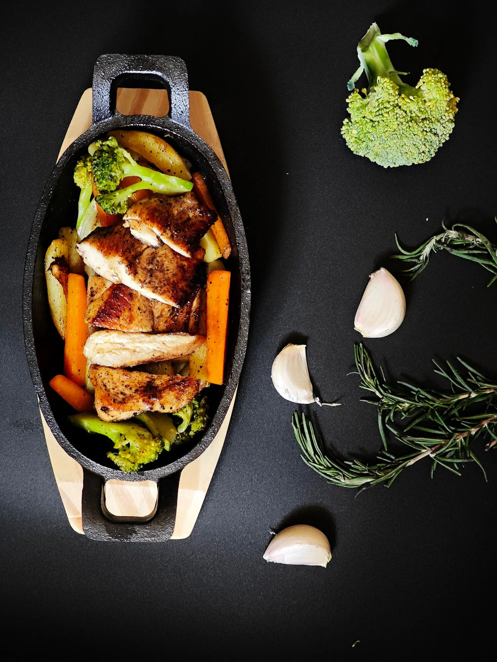 Herbed Roast Chicken plated French meal