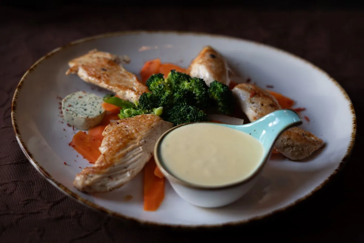 Creamy Mushroom Chicken French Style plated French meal