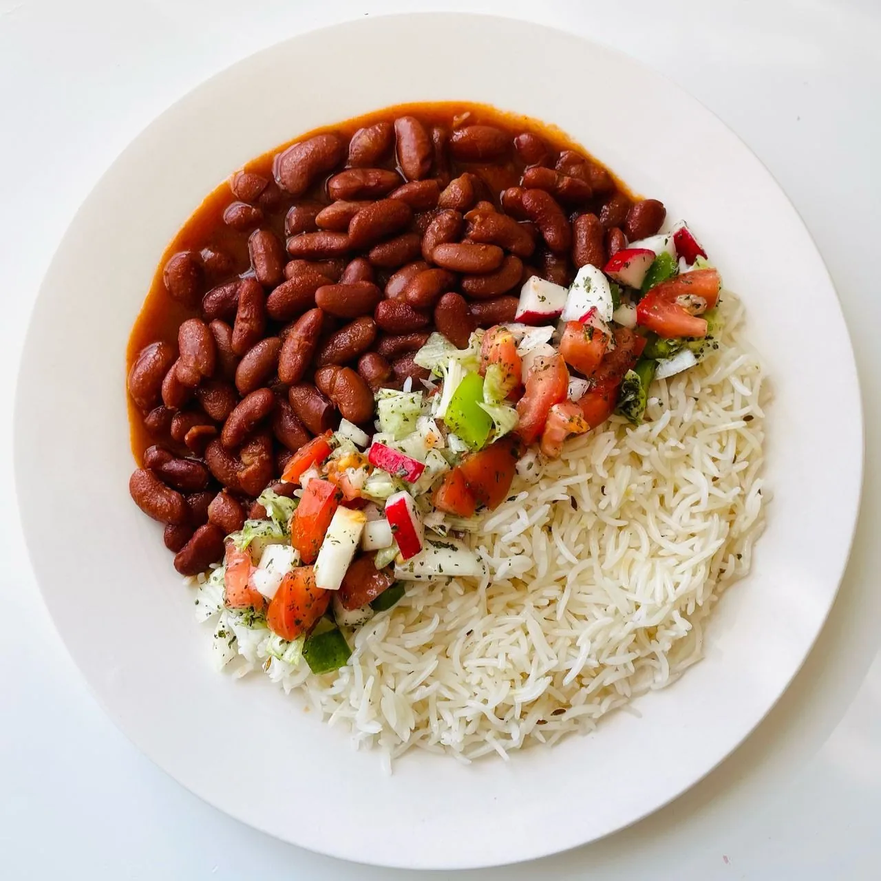 Homestyle Rajma Masala plated Indian dinner