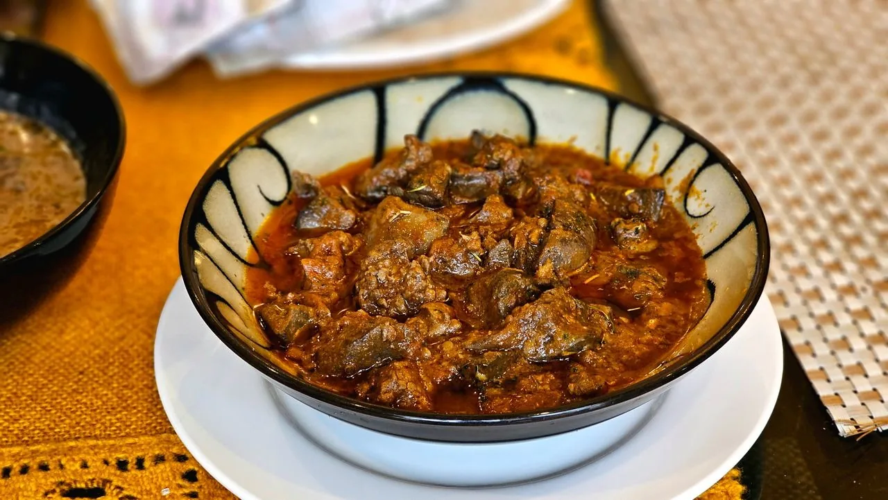Classic Rogan Josh plated Indian dinner