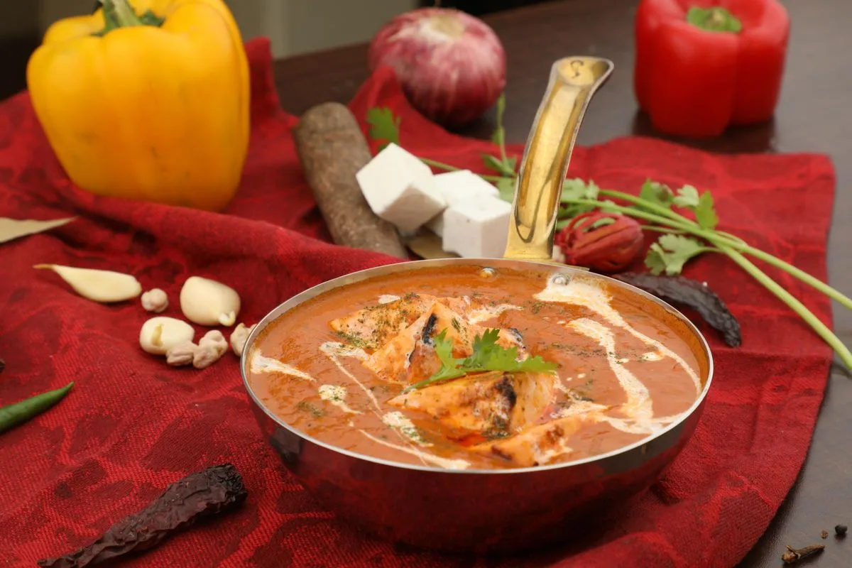 Quick Prawn Masala plated Indian dinner
