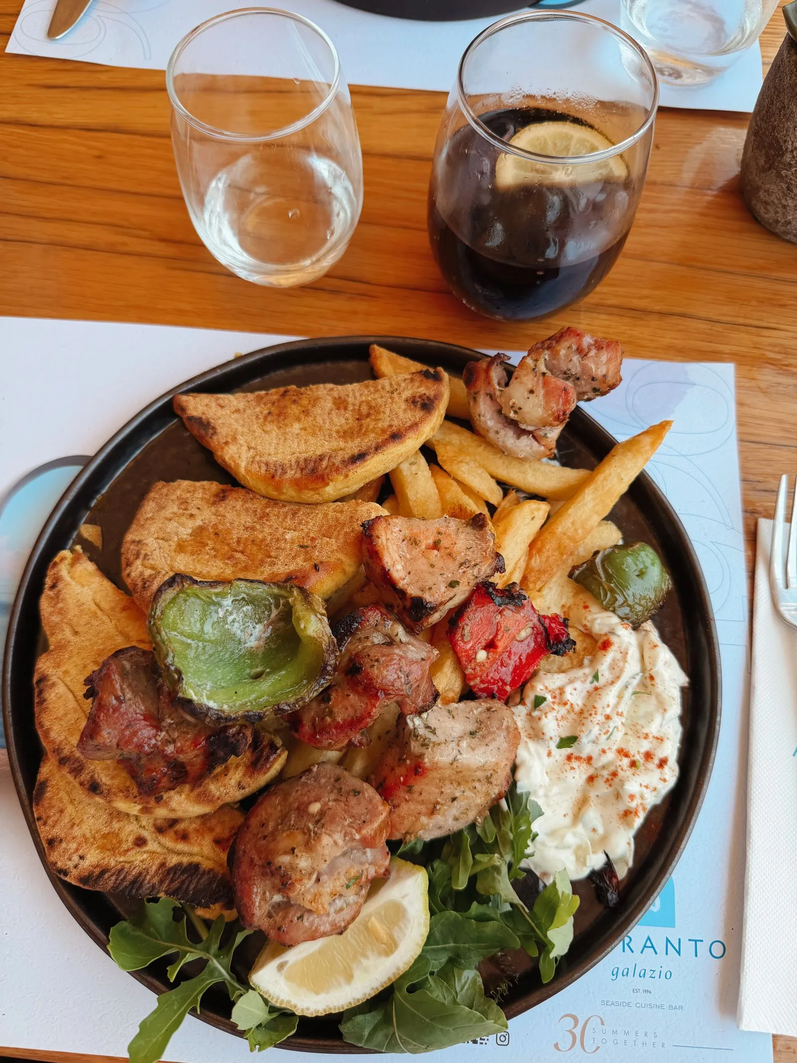 Weeknight Chicken Souvlaki plated Mediterranean dinner