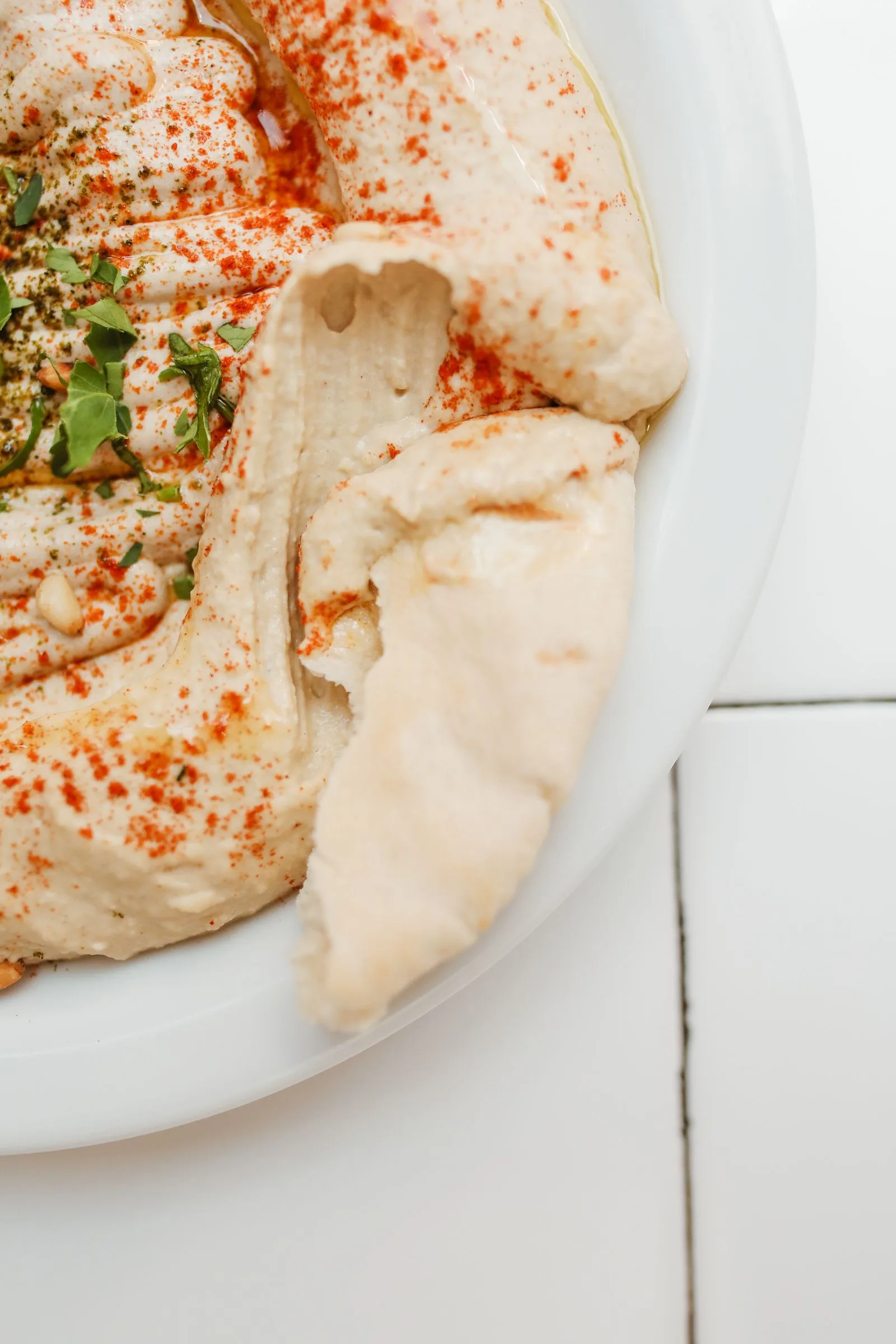 Hummus Mezze Plate plated Mediterranean dinner