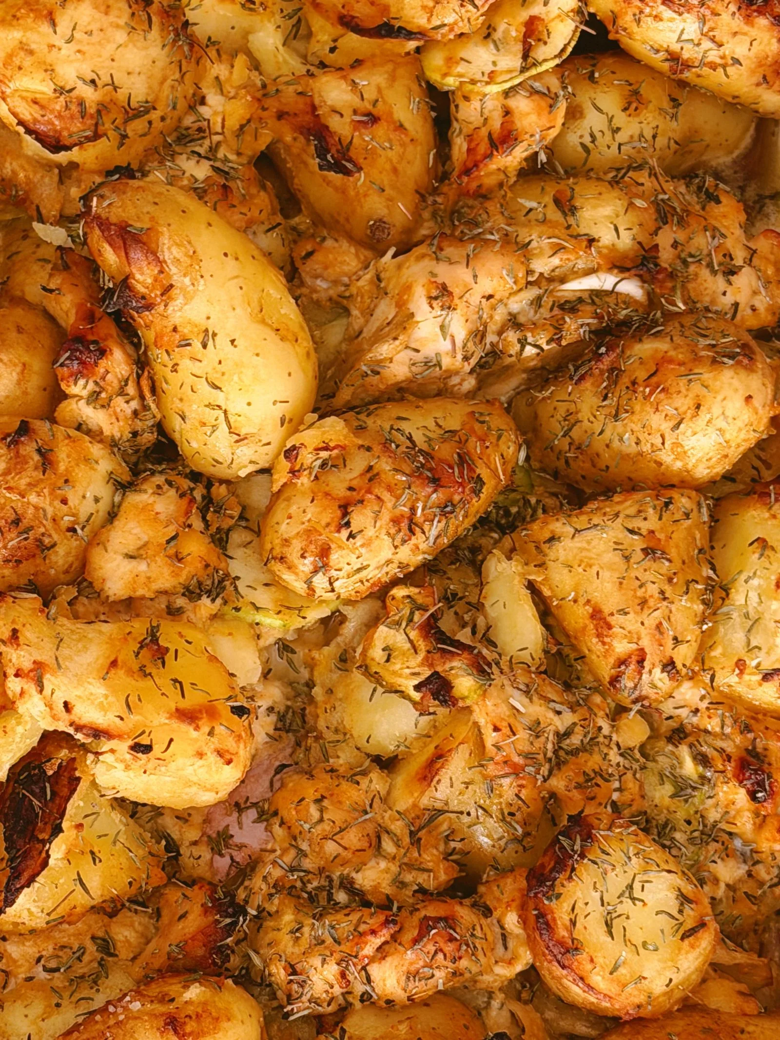 Lemon Herb Chicken with Potatoes plated Mediterranean dinner