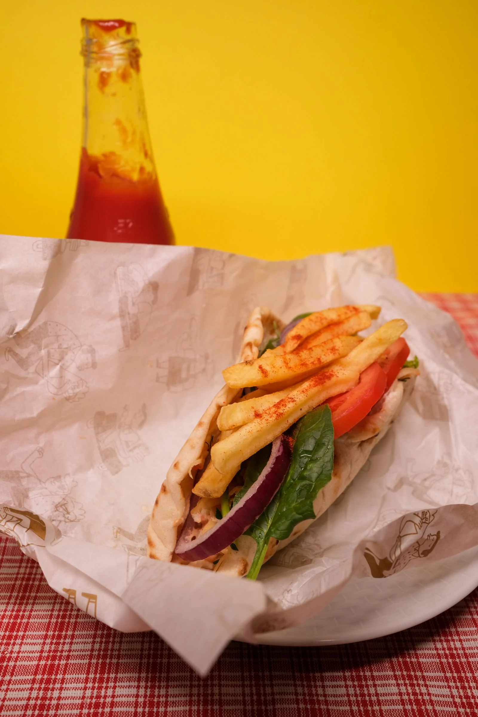 Chicken Gyro Wraps plated Mediterranean meal