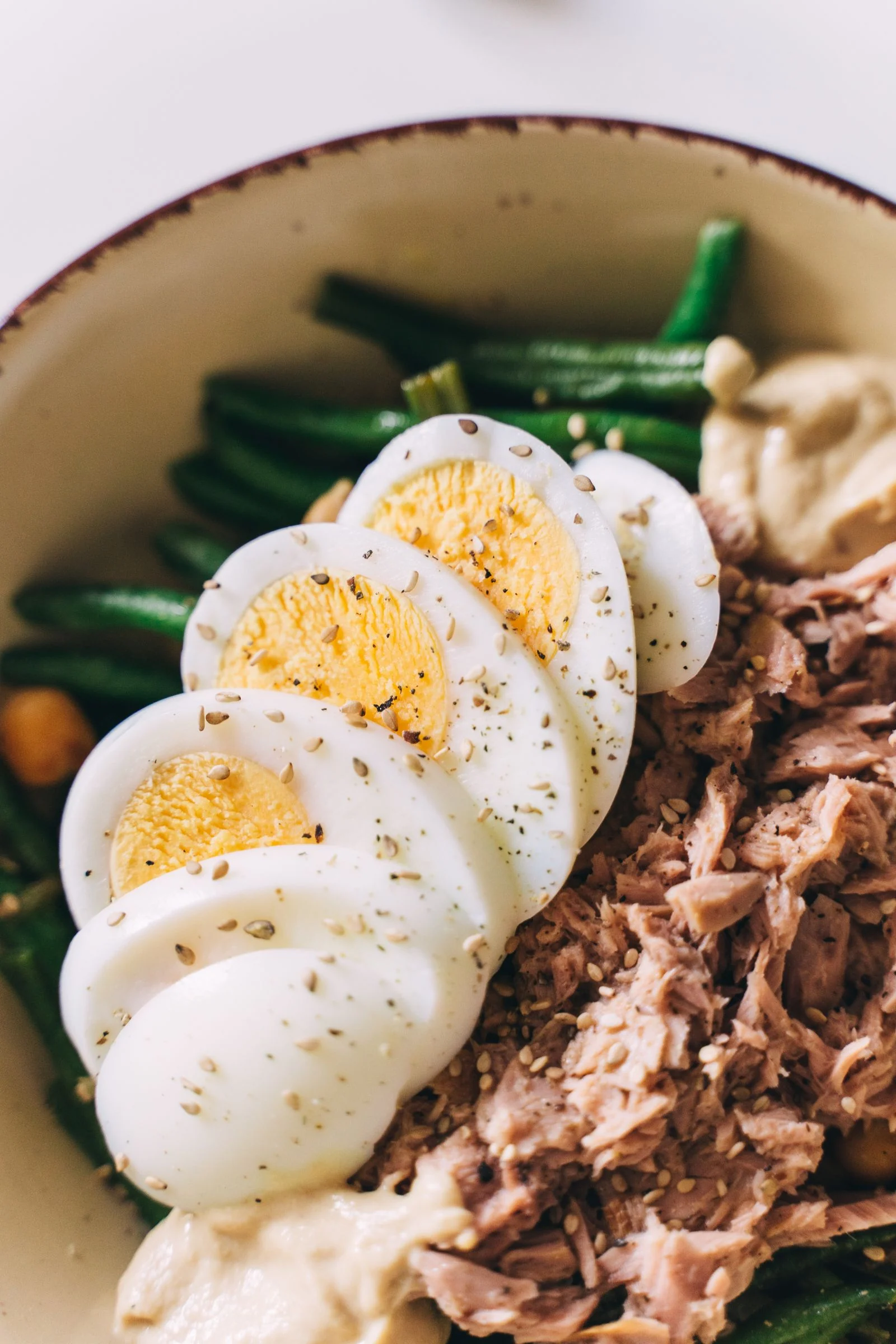 Tuna White Bean Salad plated Mediterranean meal