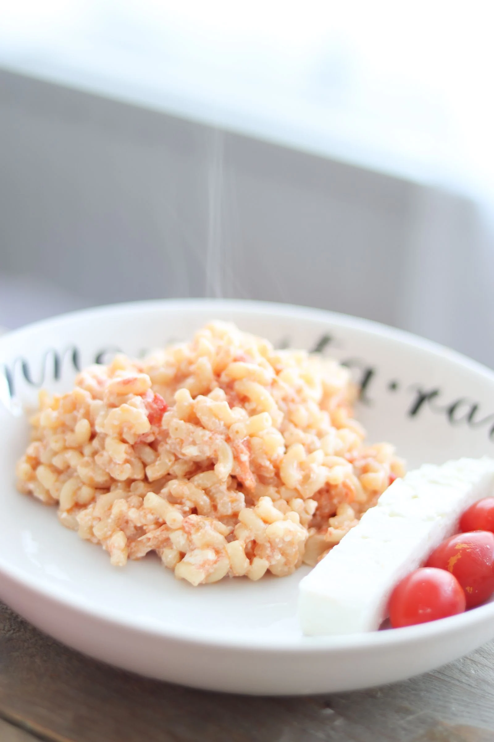Orzo Salad with Feta plated Mediterranean meal