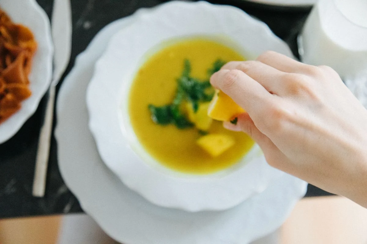 Mediterranean Lentil Soup plated Mediterranean meal