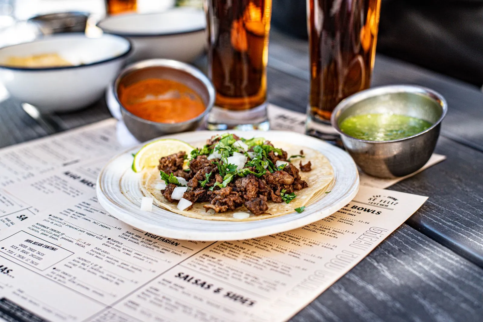 Classic Beef Tacos plated Mexican meal