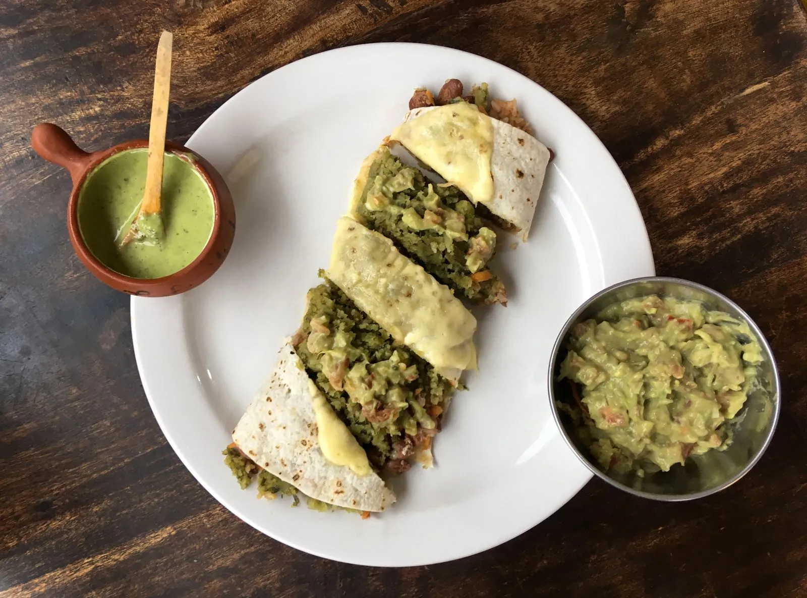 Hearty Bean Burrito plated Mexican meal
