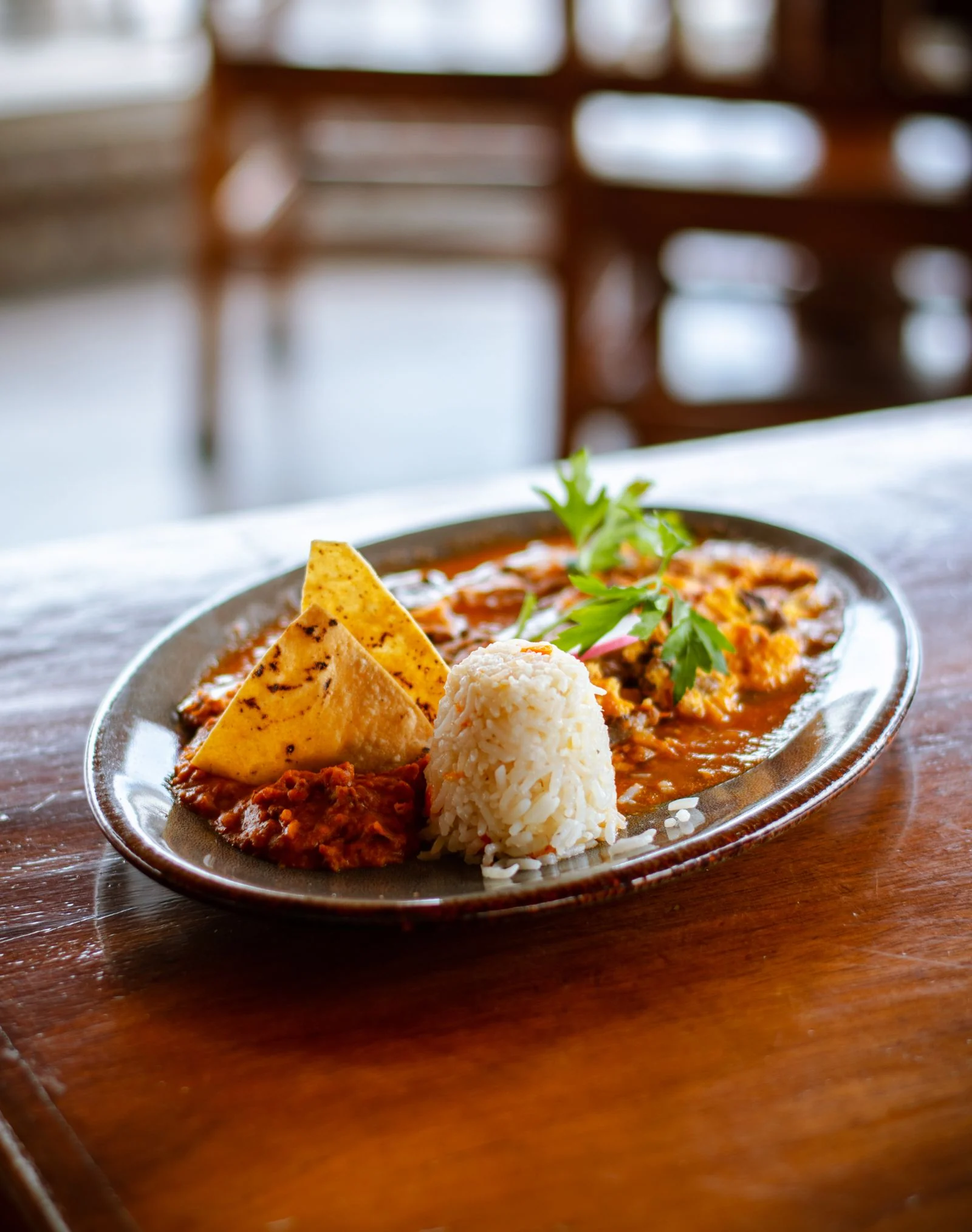 Easy Tomato Mexican Rice plated Mexican meal