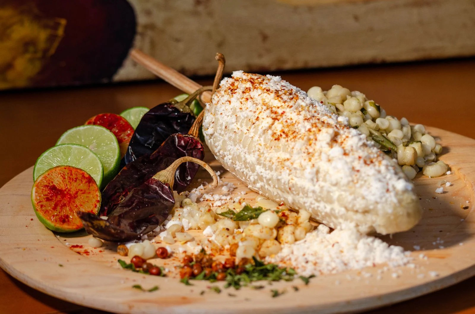 Grilled Mexican Street Corn with Lime plated Mexican meal