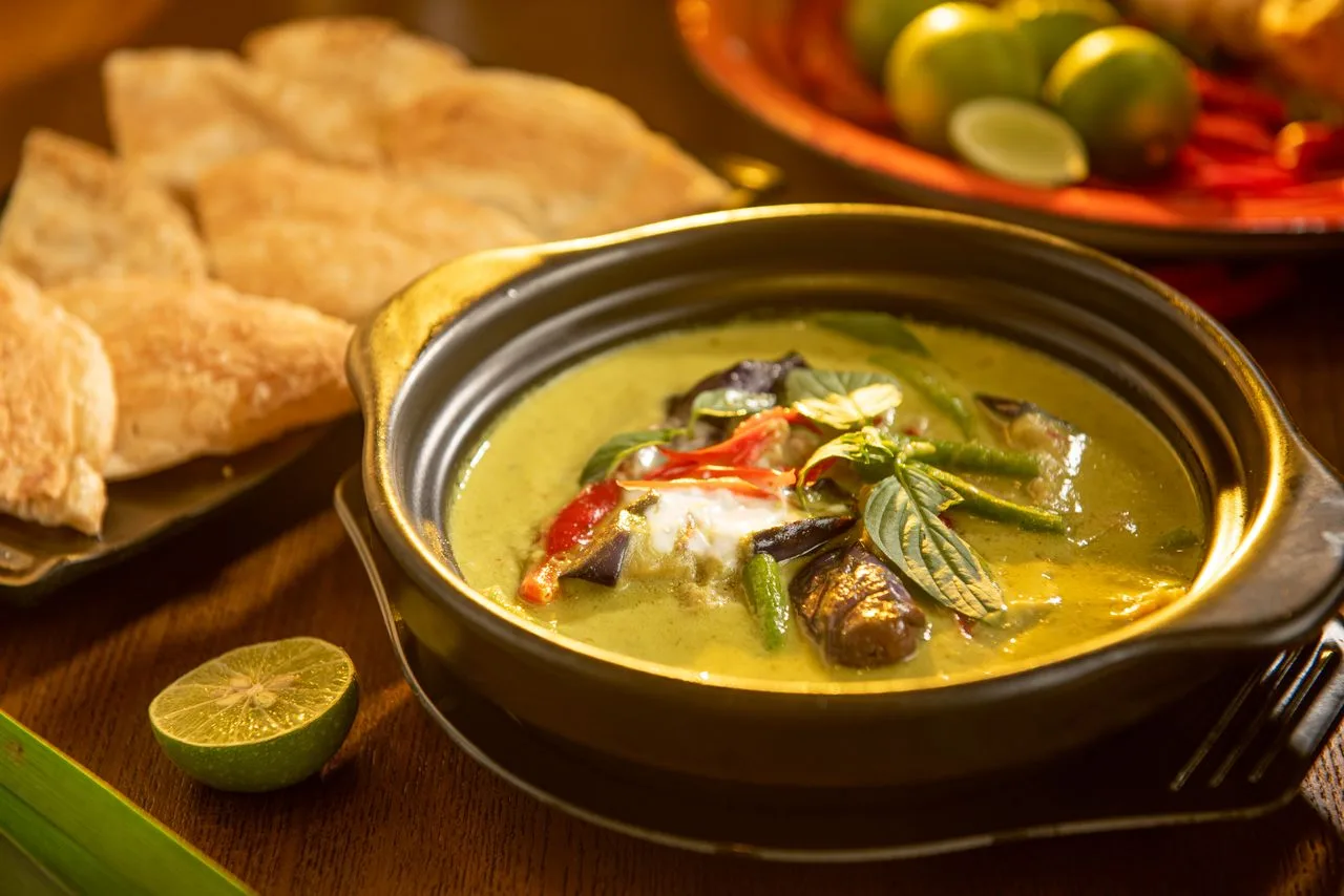 Quick Thai Green Curry plated Thai dinner