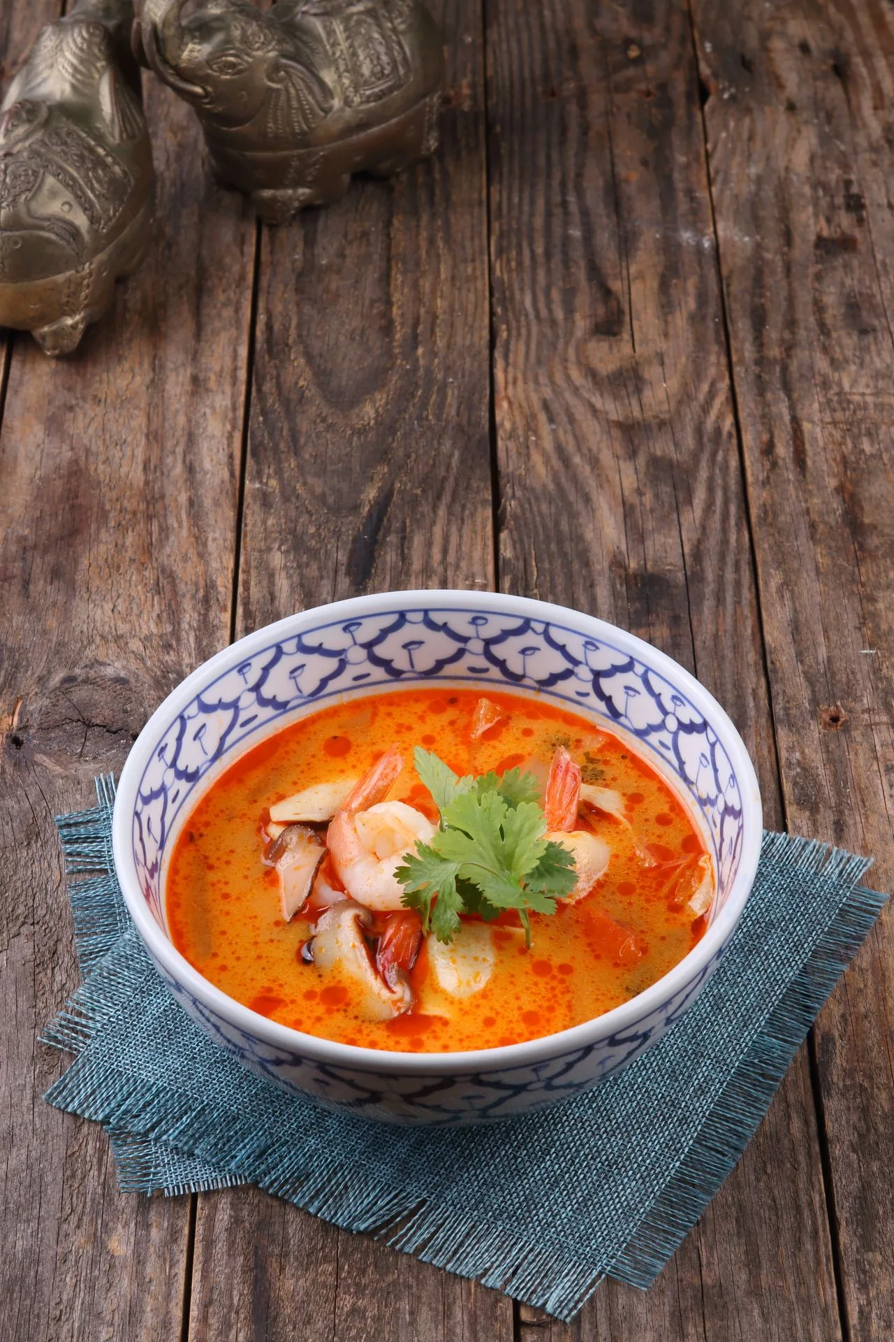 Tom Yum Chicken Soup plated Thai dinner