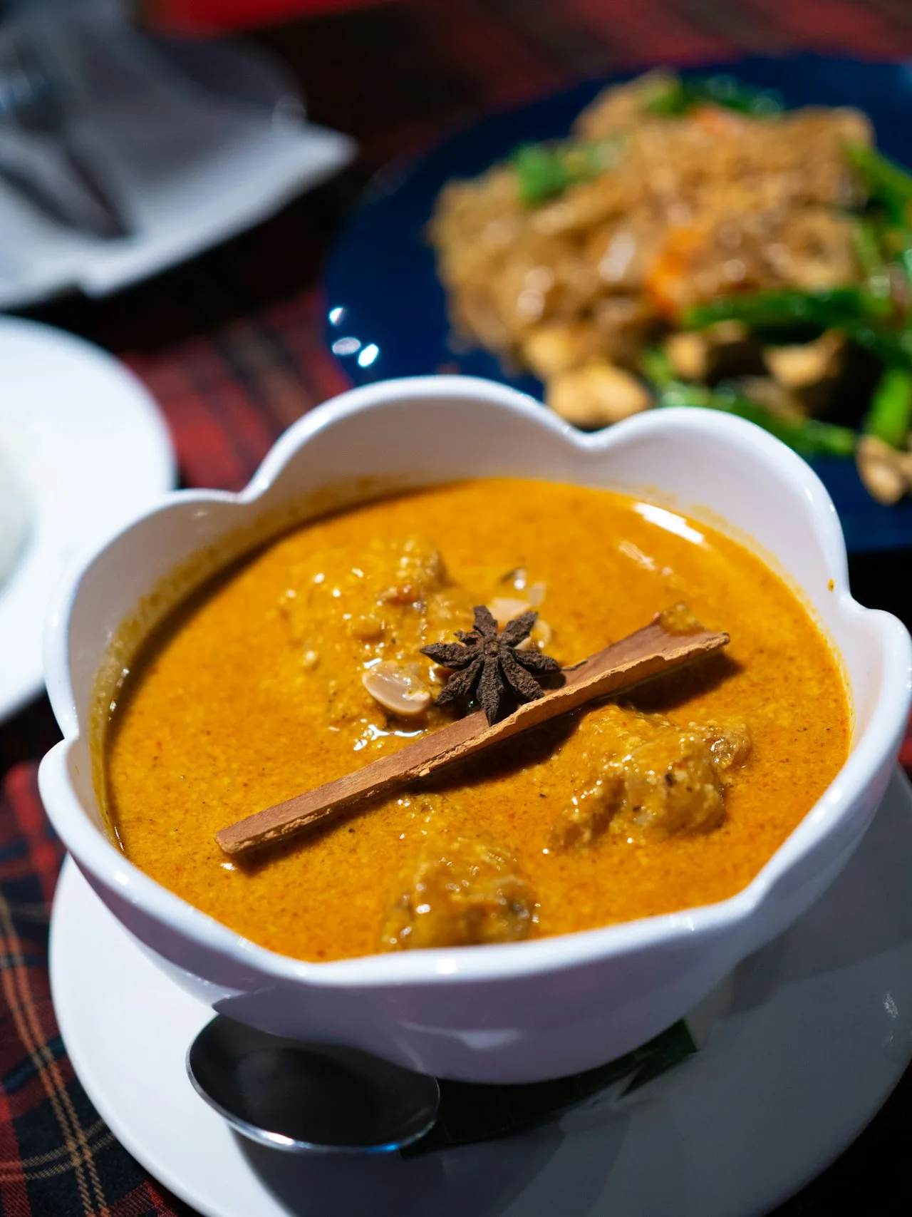Beef Massaman Curry plated Thai dinner