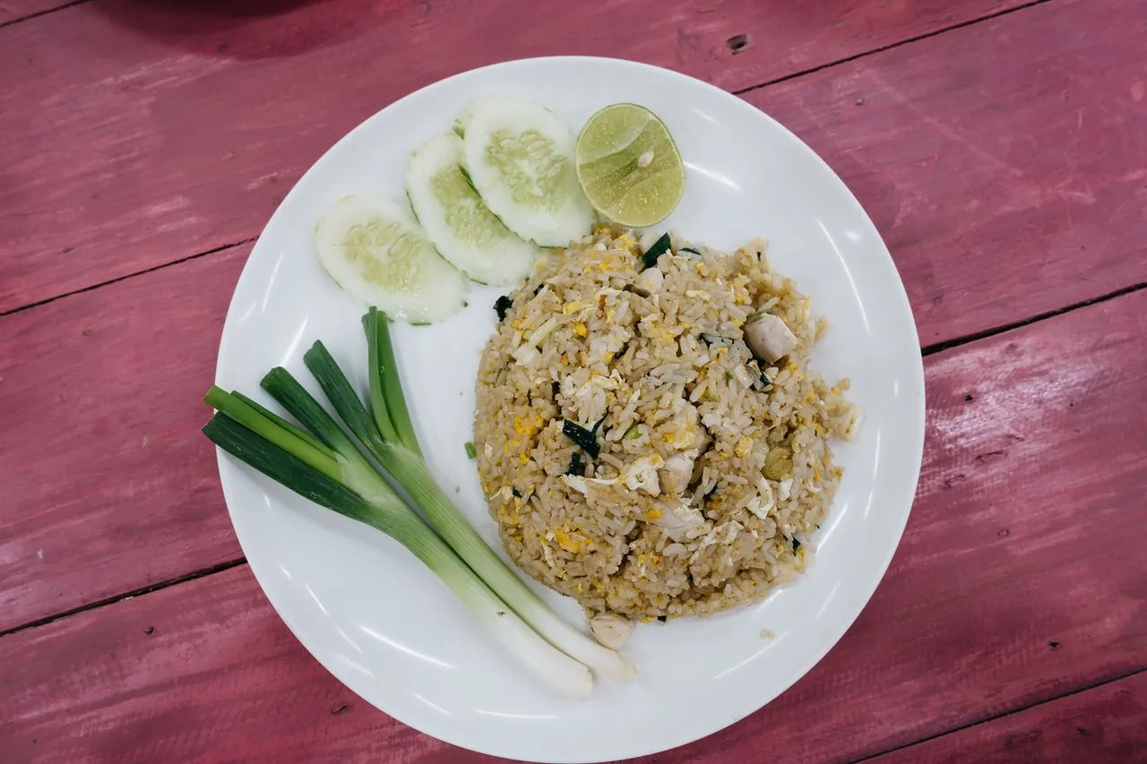 Classic Thai Fried Rice plated Thai dinner