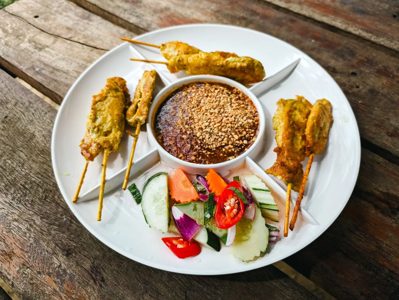 Thai Peanut Chicken plated Thai meal