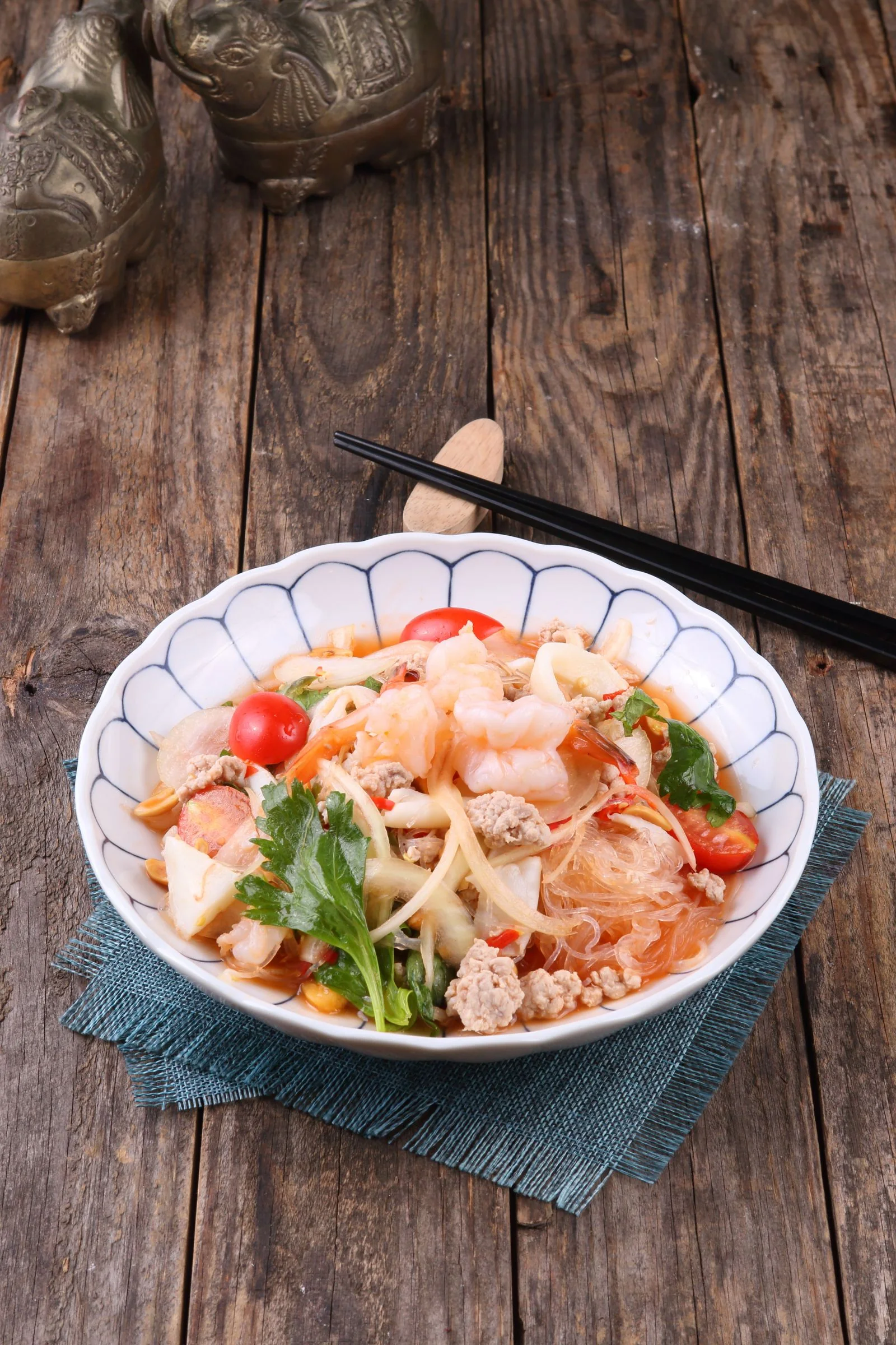 Coconut Shrimp Thai Style plated Thai meal
