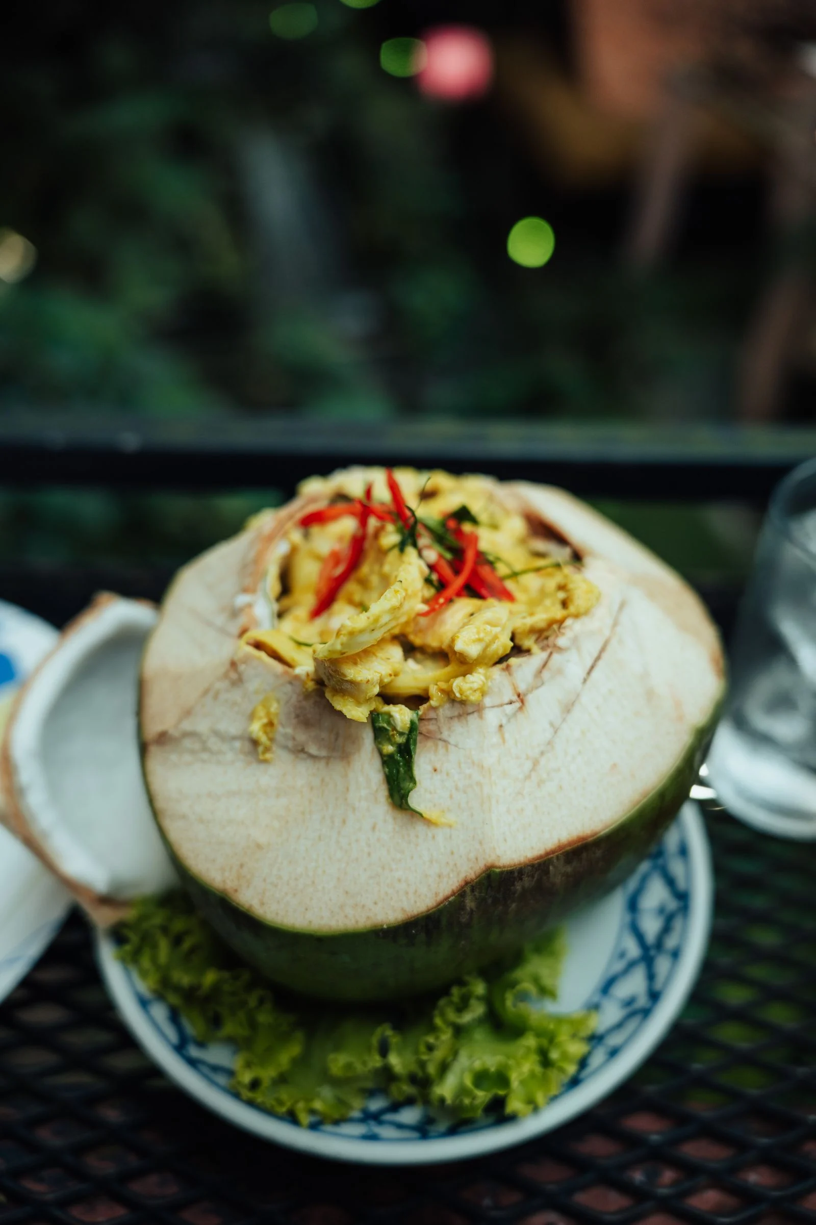 Thai Pumpkin Curry plated Thai meal