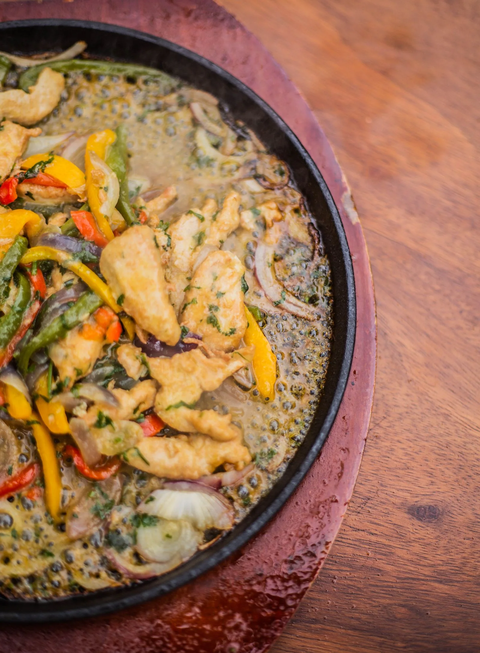 Honey Garlic Thai Chicken plated Thai meal