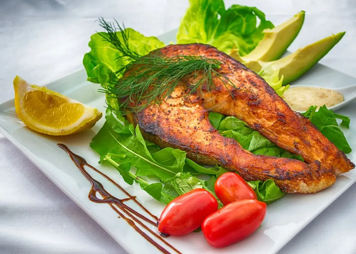 Grilled Salmon dish plated