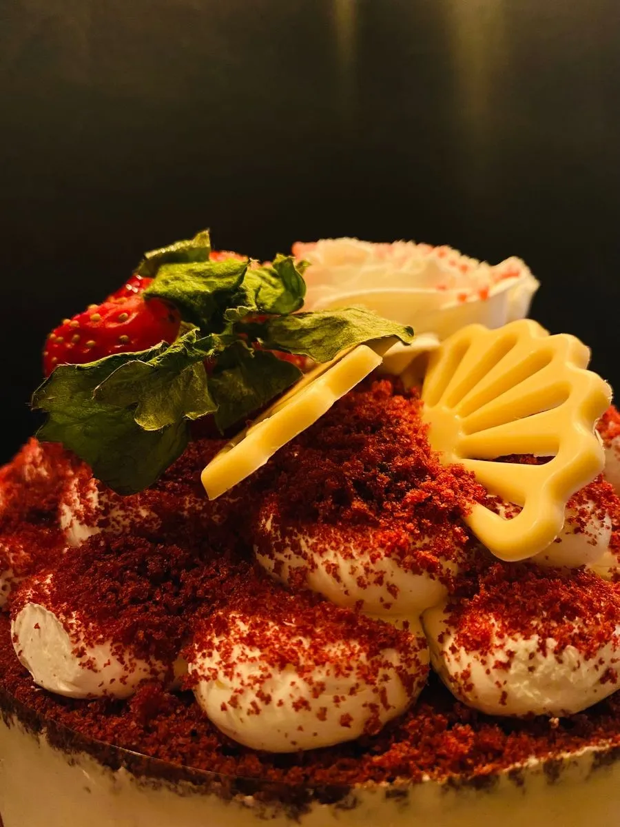 Red Velvet Cake Mix Cookies dish plated