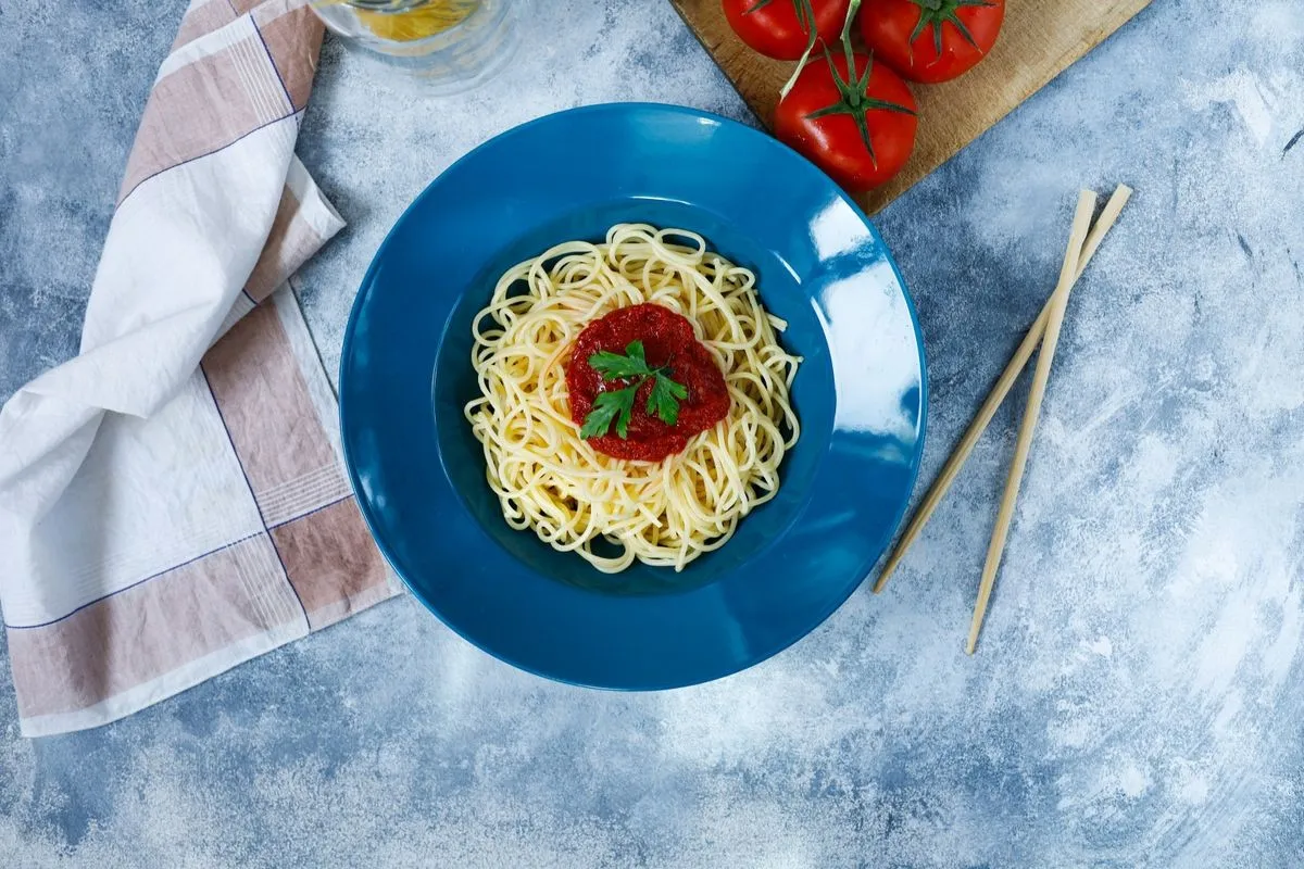 Spaghetti Sauce with Ground Beef dish plated