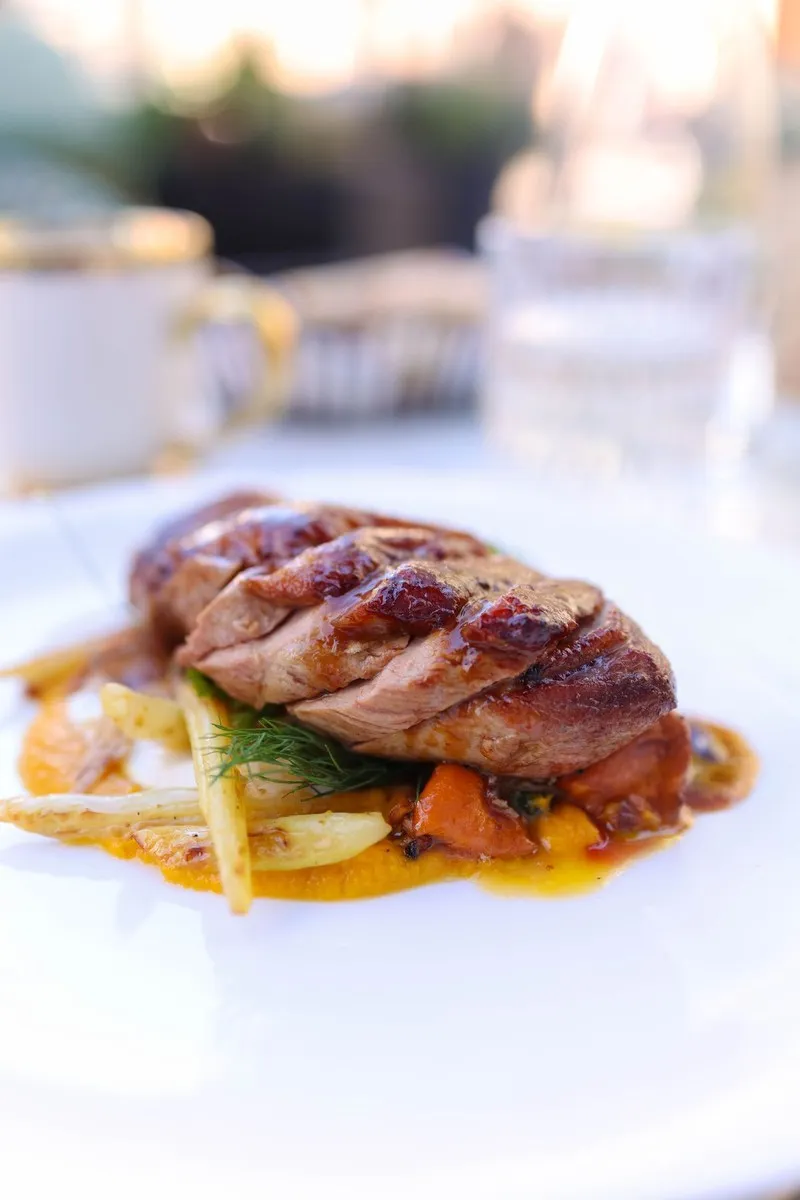 Pork Tenderloin with Mustard Sauce dish plated