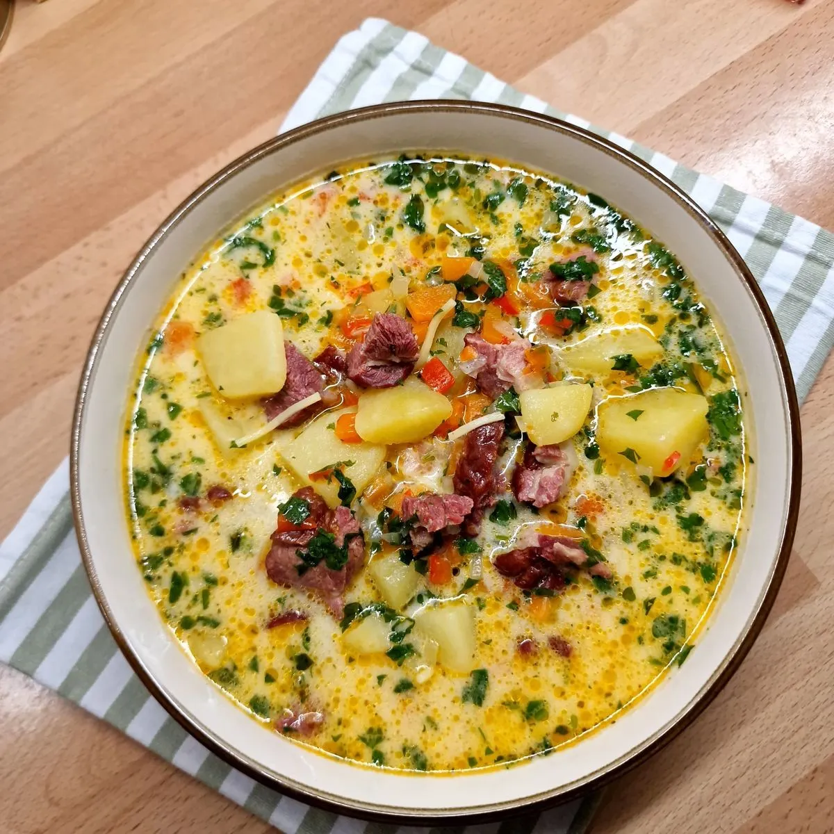 Creamy Potato Soup dish plated