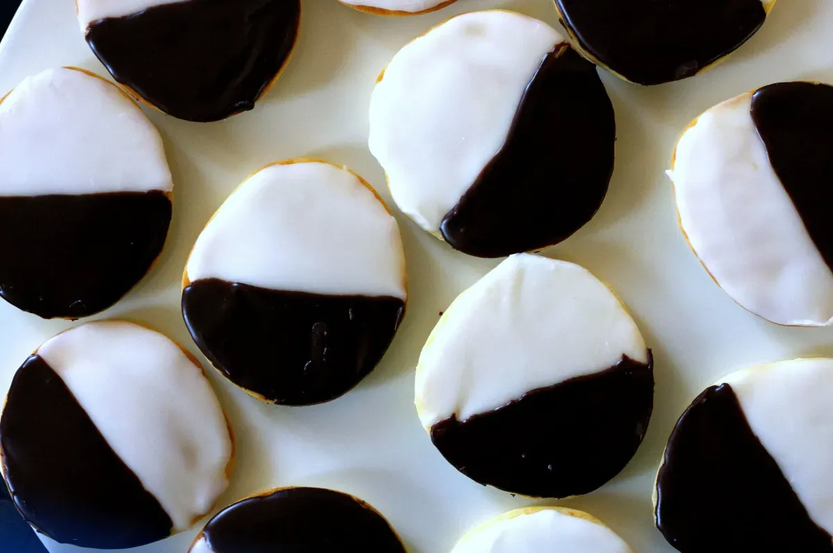 black and white cookies