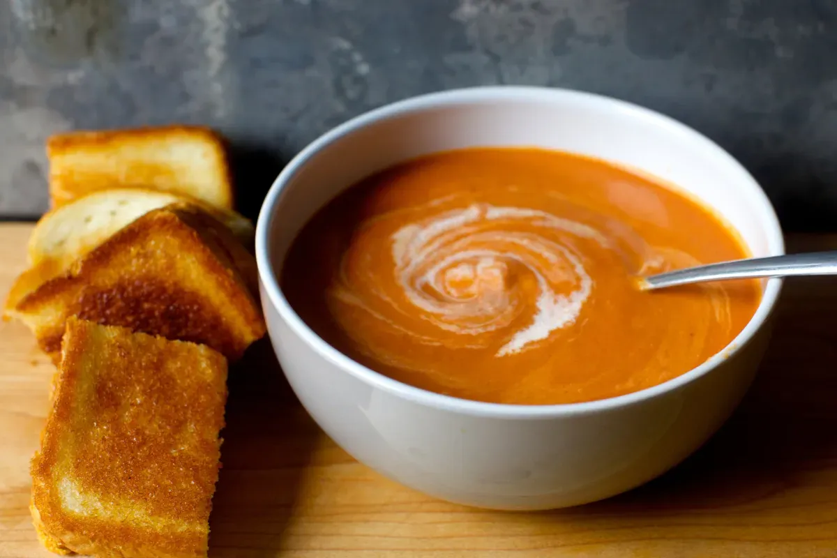 classic grilled cheese + cream of tomato soup