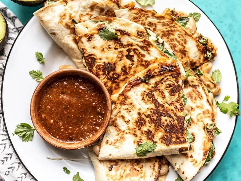 Creamy White Bean and Spinach Quesadillas