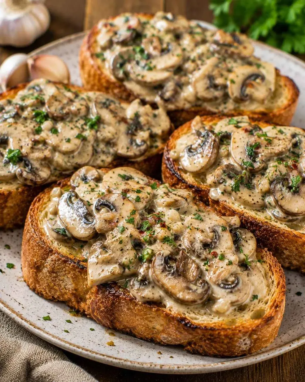 Creamy Mushroom Garlic Toast – Crispy and Delicious